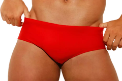 Red Low Rise Swim Briefs
