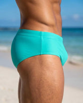 Aqua Turquoise Low Rise Swim Brief 10 cm Side