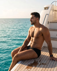 Black Low Rise Swim Briefs 10 cm