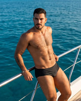 Black Low Rise Swim Briefs 10 cm side