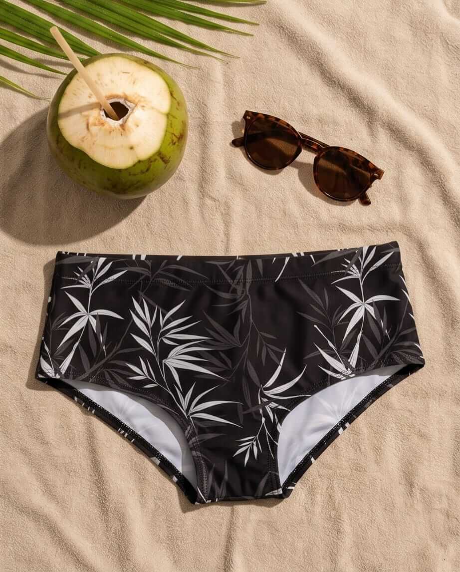Black and White Classic Swim Brief 13 cm side