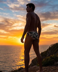 Black white Check Swim Brief 6 cm side