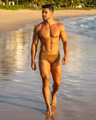 Gold Tobacco low rise Swim Brief 10 cm side