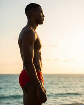 Red Classic Swim Briefs for Men 13 cm