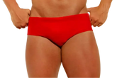 Red Low Rise Swim Briefs