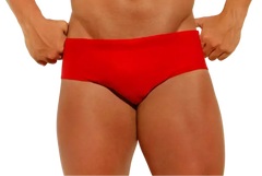 Red Low Rise Swim Briefs