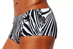 Black and White Traditional Swim Briefs