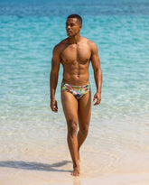Floral colorful Swim brief 6 cm side - Aberbeach
