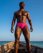 Pink Low Rise Swim brief 10 cm Side - Aberbeach