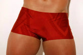 Red Boxer square Cut Swim Briefs - Aberbeach