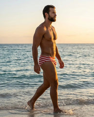 Red Stripe Swim Brief 6 cm side - Aberbeach
