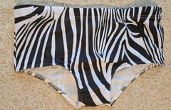 Black and White Traditional Swim Briefs