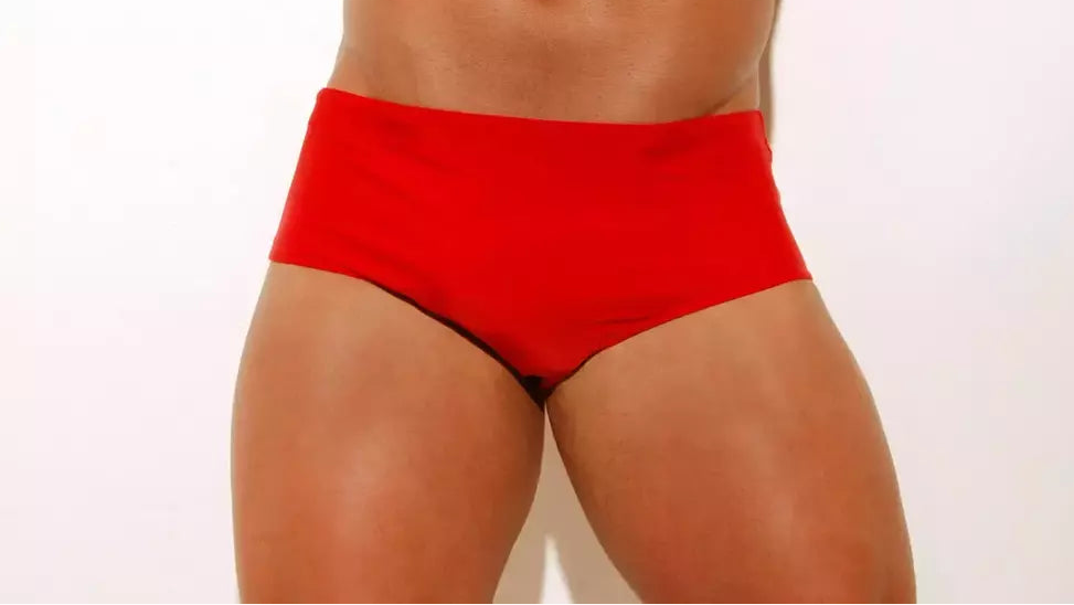Red Classic Swim Trunks for Men