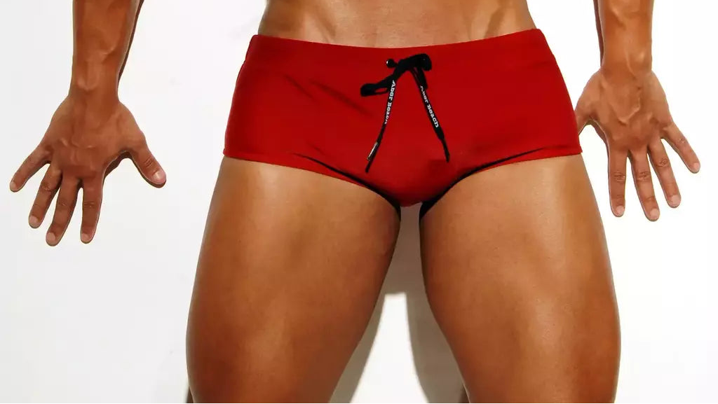 Red Workout Traditional Swim Briefs