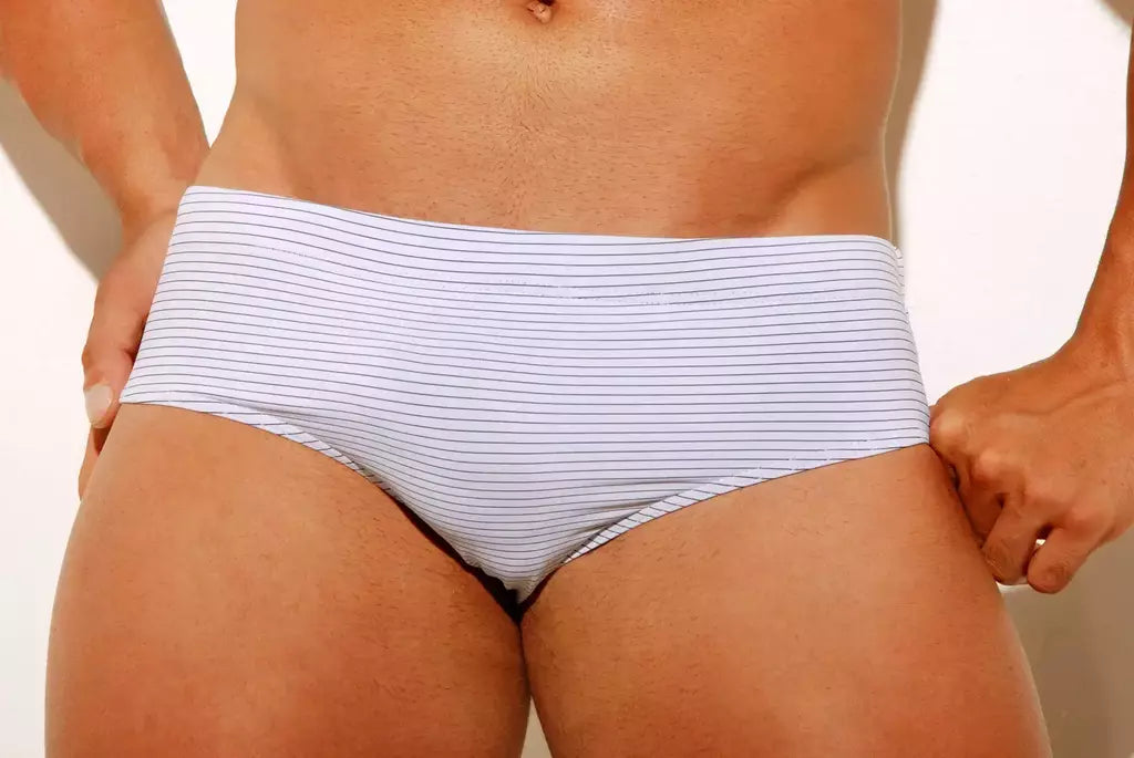 White carioca Low Rise Cut Men´s swim Trunks