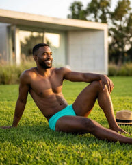 Aqua Turquoise Low Rise  Swim Brief 10 