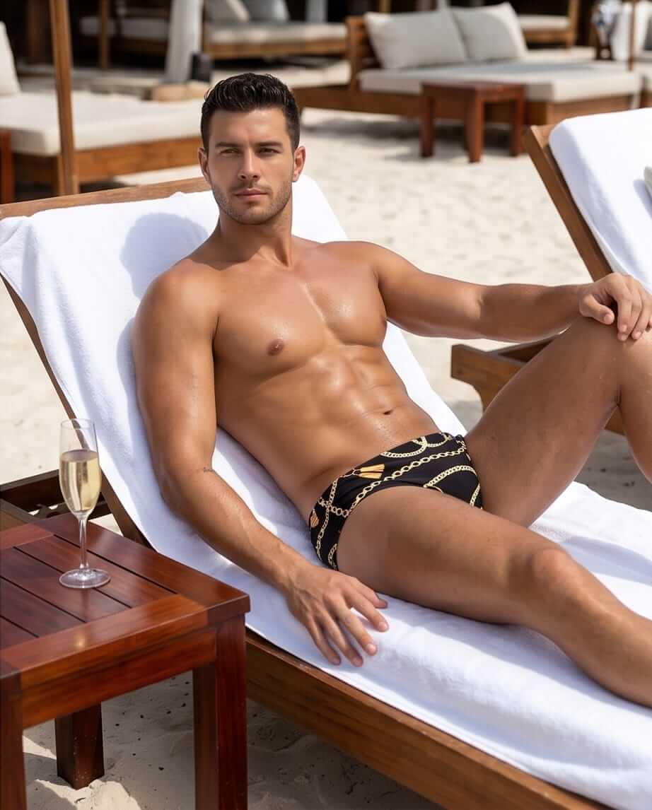 Black Gold chain Mens Togs 