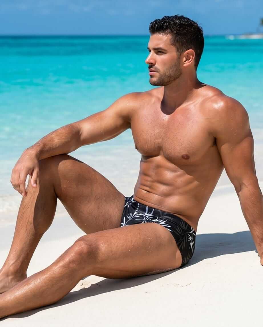 Black and White Low Rise Swim Brief 10 