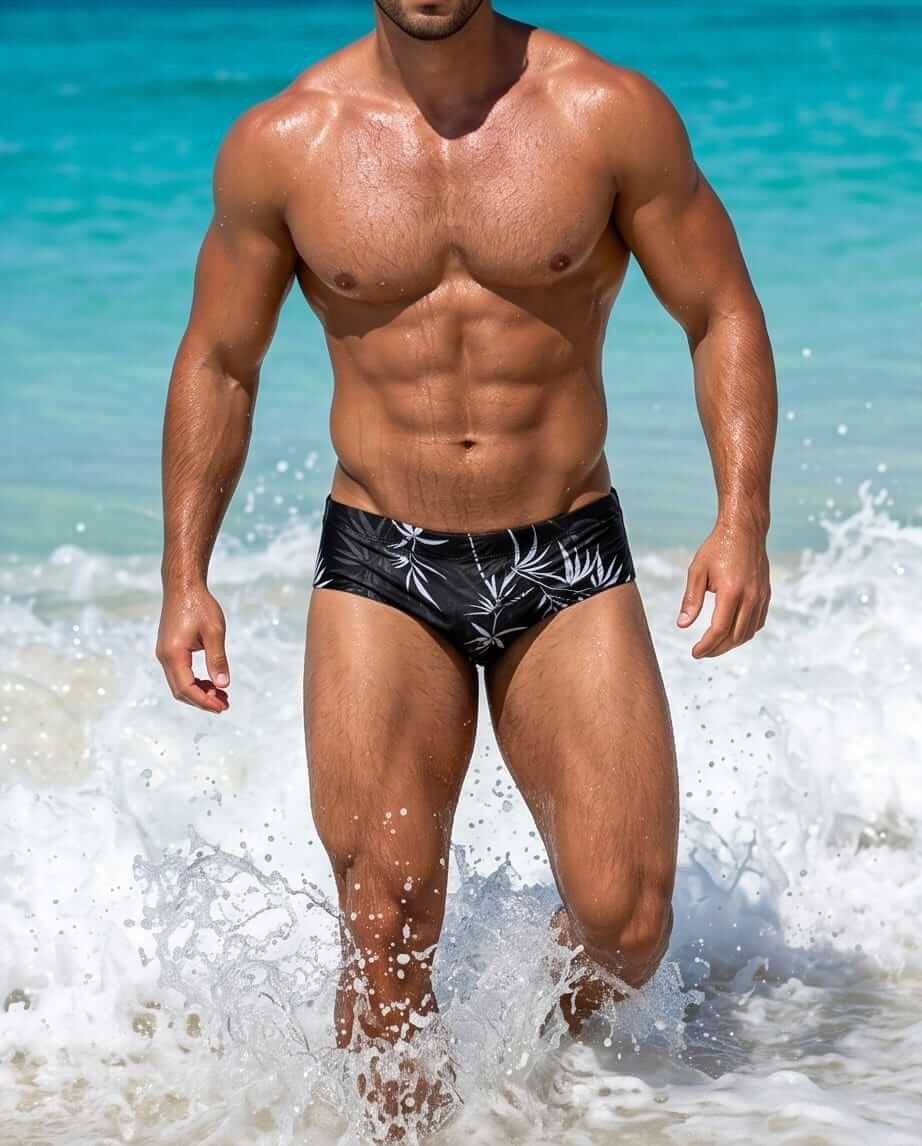 Black and White Low Rise Swim Brief 10 