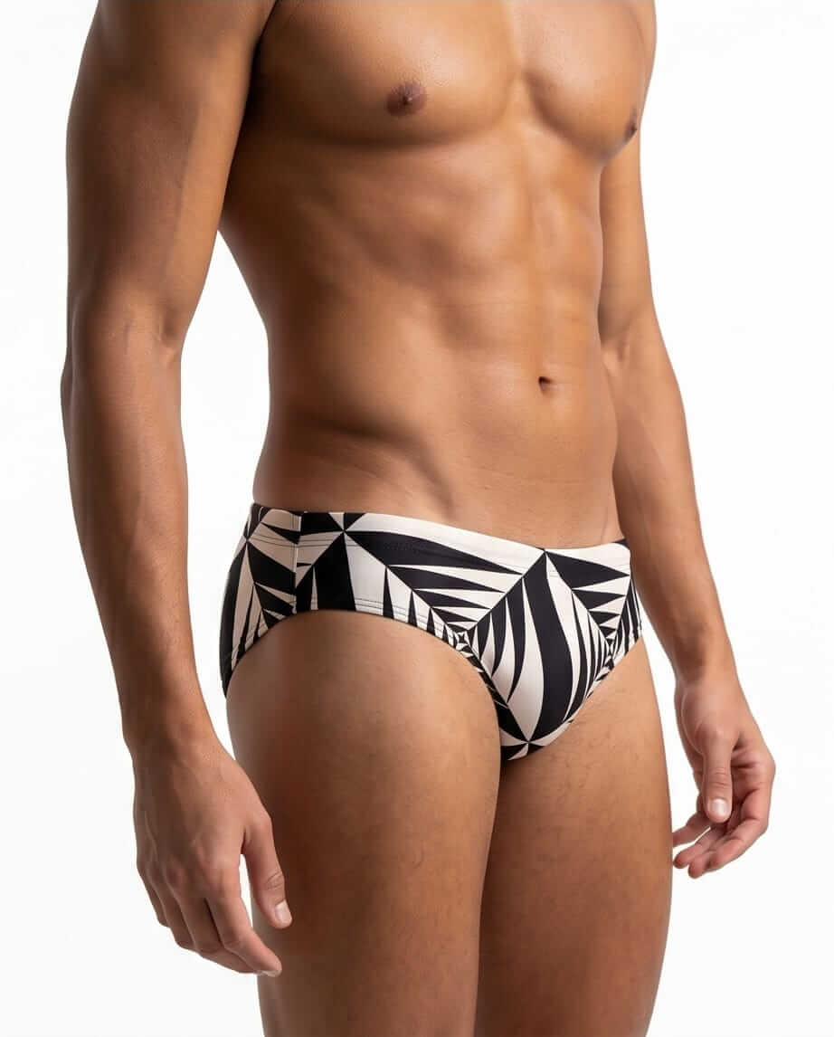 Black white Check Swim Briefs