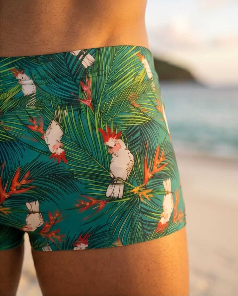 Budgie Boxer Square Cut Swim Briefs 15 cm Side