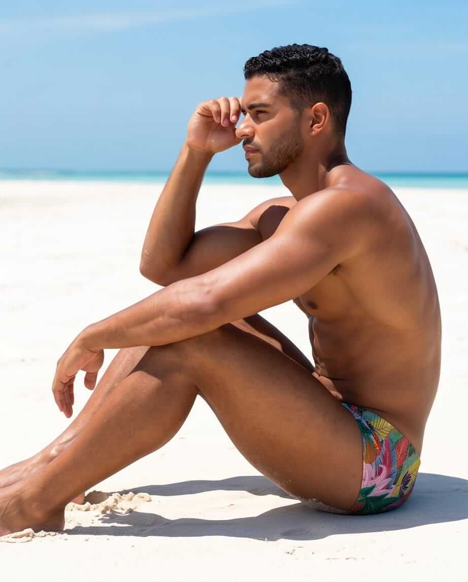 Floral colorful Low Rise Swim brief 