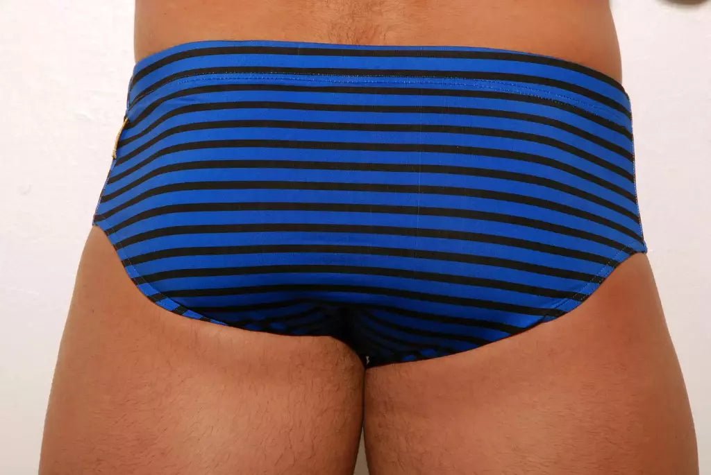 Navy Black and Blue Low Rise Swim Brief 