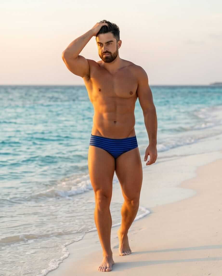 Navy Black and Blue Swim briefs 6