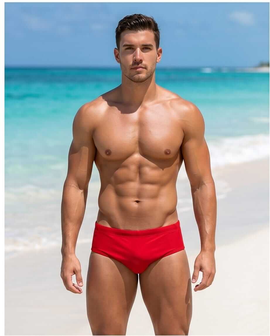 Red Low Rise Swim Brief 10 c