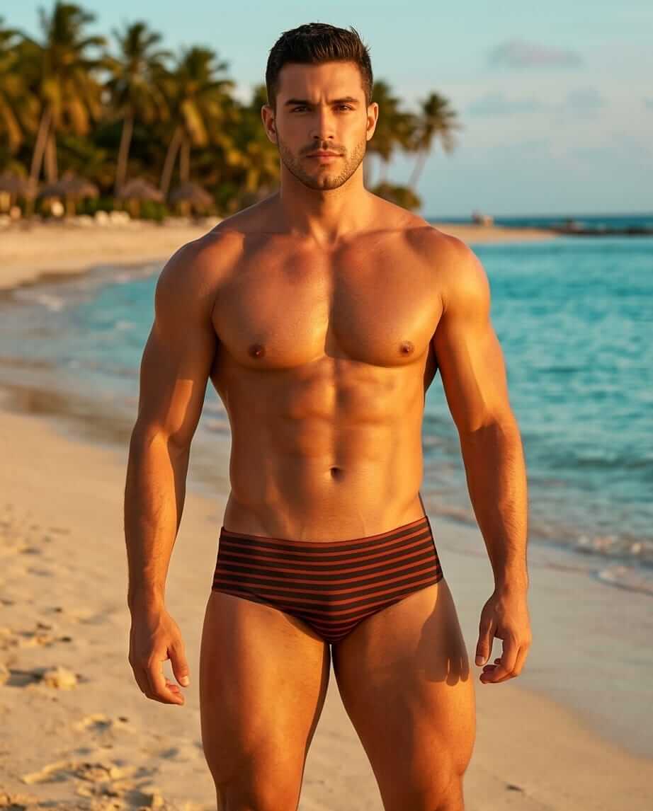 Striped Lifesaver Swim Brief 