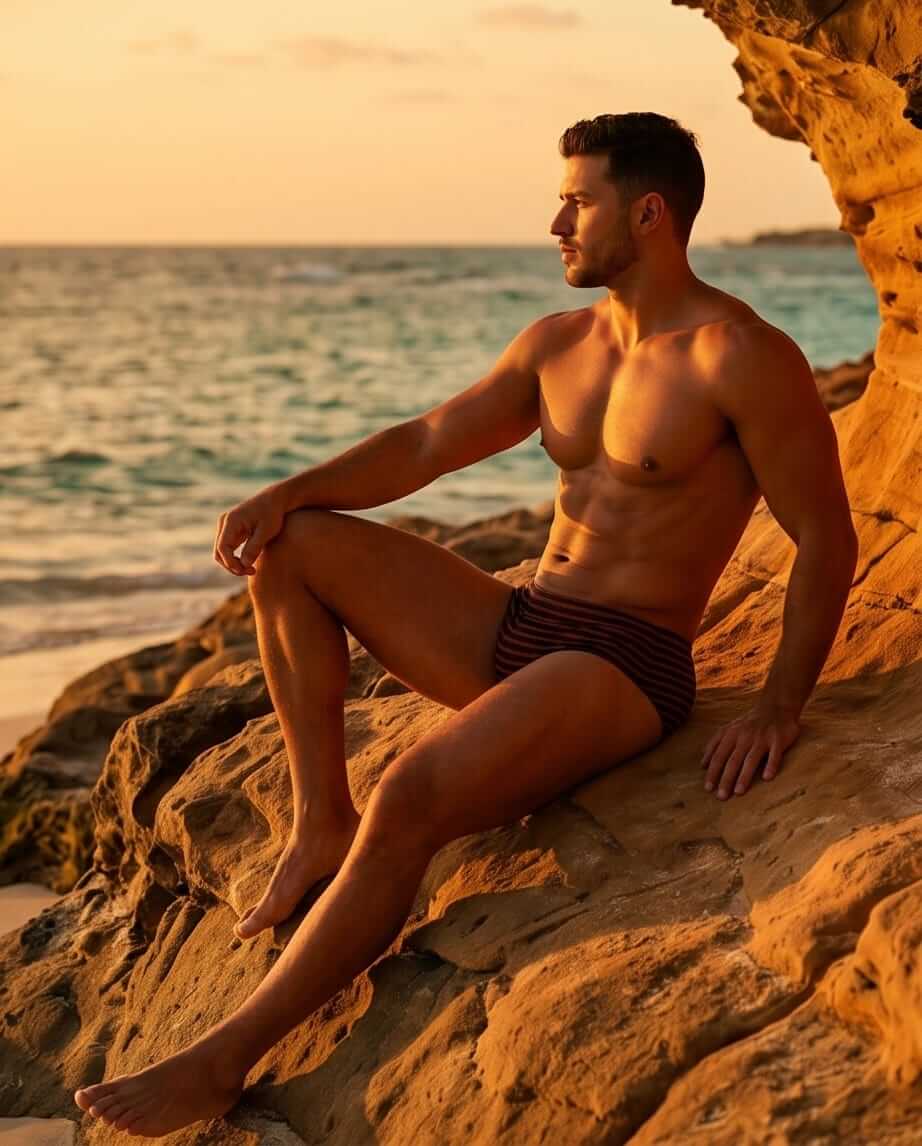 Striped Lifesaver Swim Brief 10  