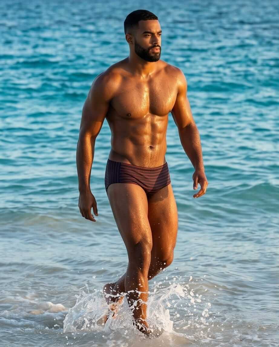Striped Lifesaver Swim Brief 10 c