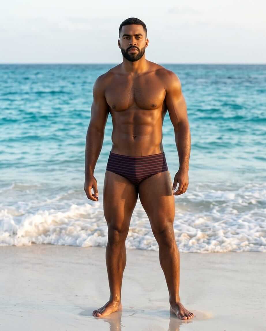 Striped Lifesaver Swim Brief 10 cm side 