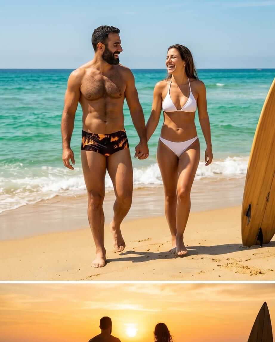 Traditional Gold Palm Print swim Brief 15 cm 