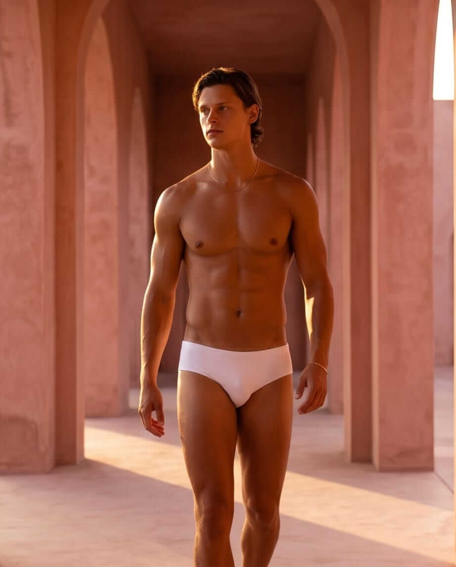 White Low Rise Swim Briefs 