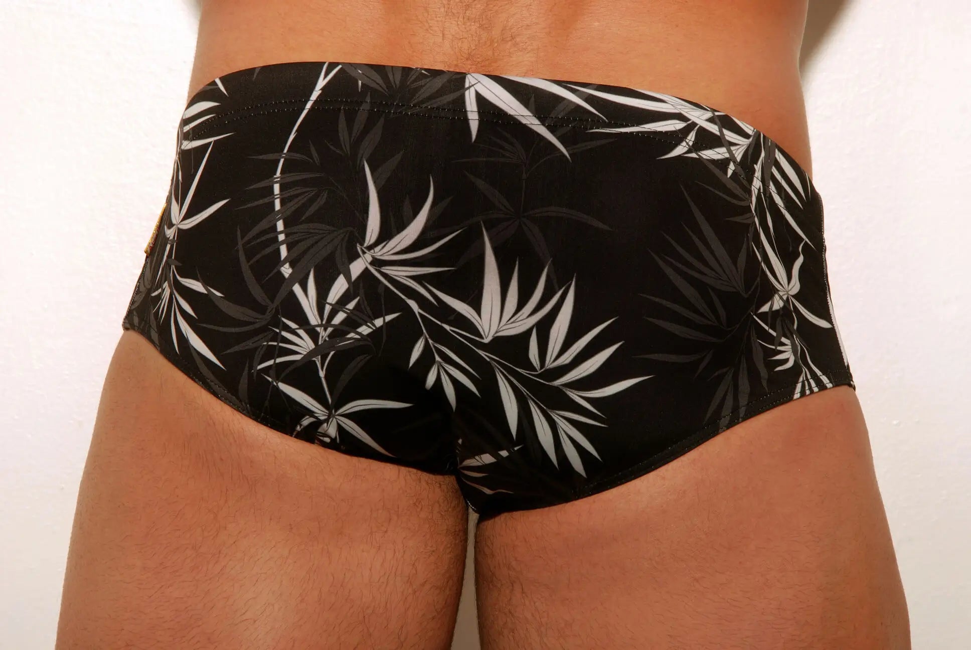 Black Floral Swim Brief 6 cm side - Aberbeach
