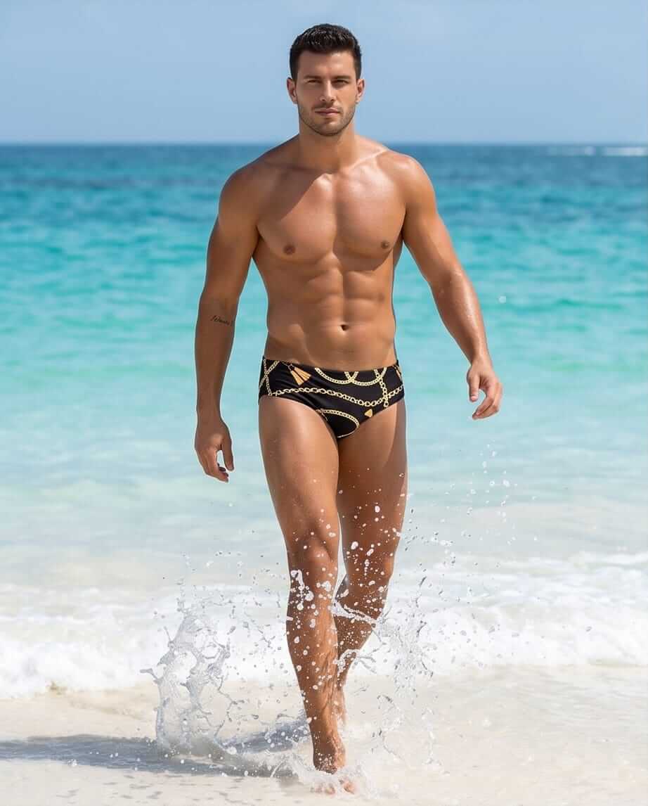 Black Gold chain Mens Togs 6 cm - Aberbeach