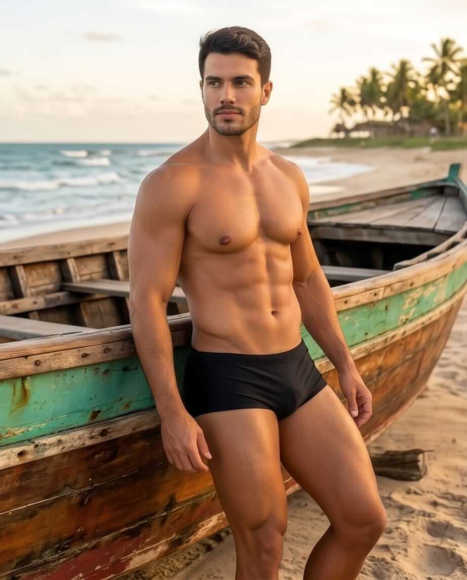 Black Swim Brief classic cut 13 cm side - Aberbeach