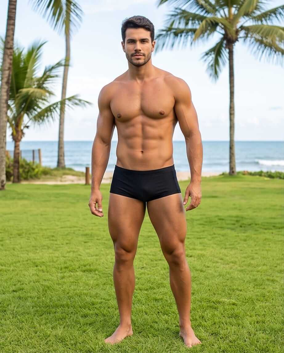 Black Swim Brief classic cut 13 cm side - Aberbeach