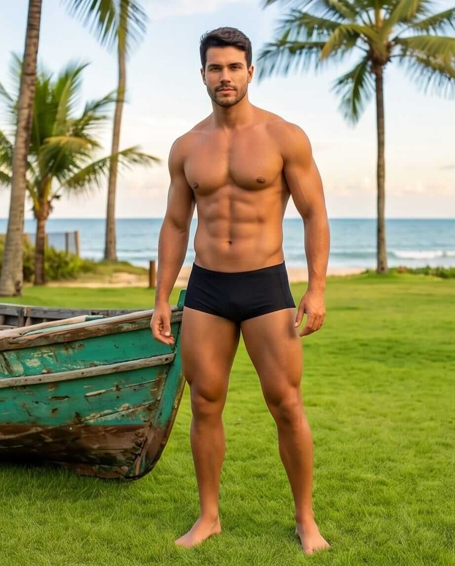 Black Swim Brief classic cut 13 cm side - Aberbeach