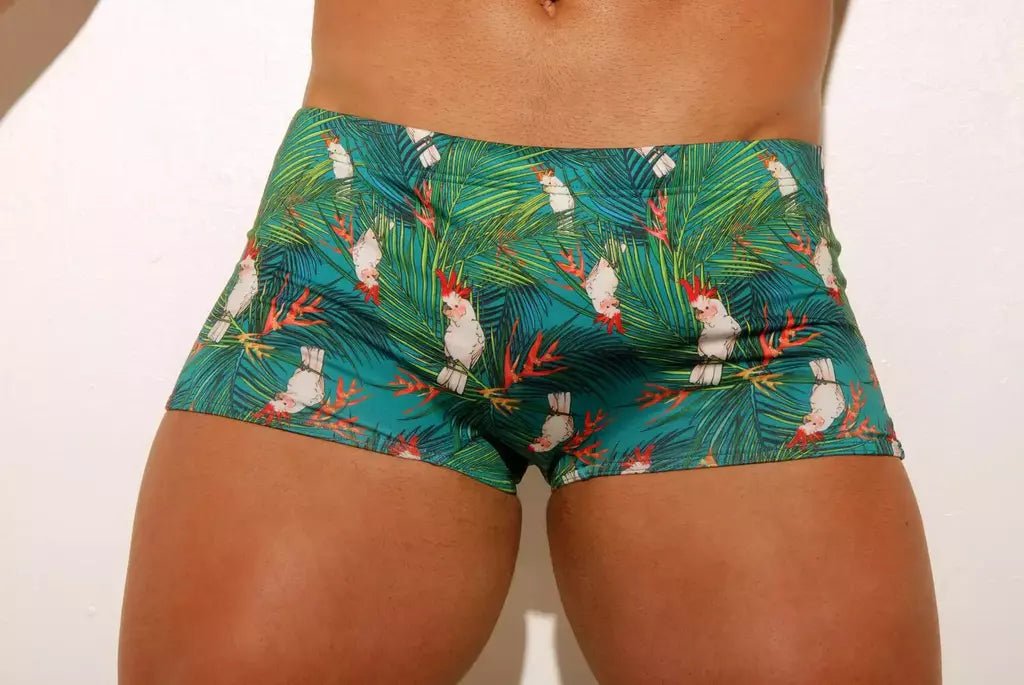 Budgie Boxer Square Cut Swim Briefs 15 cm Side - Aberbeach