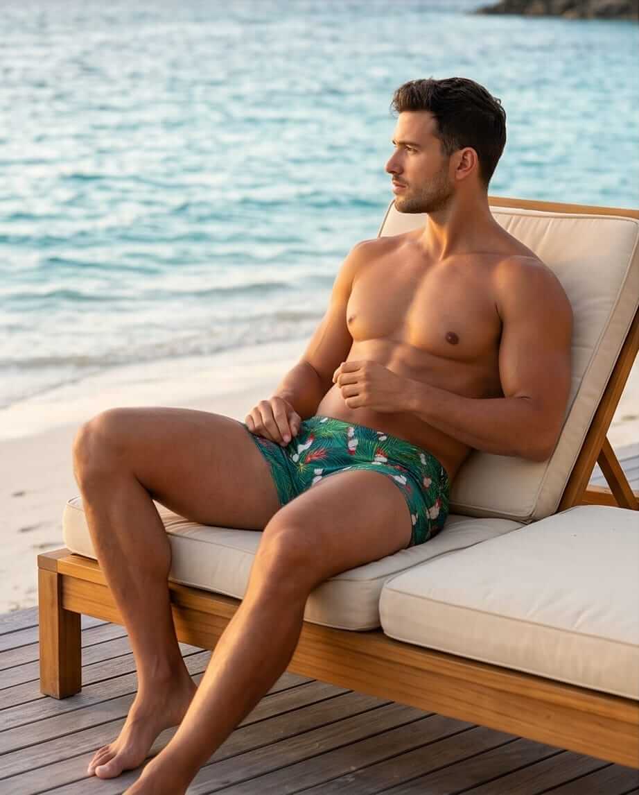 Budgie Boxer Square Cut Swim Briefs 15 cm Side - Aberbeach