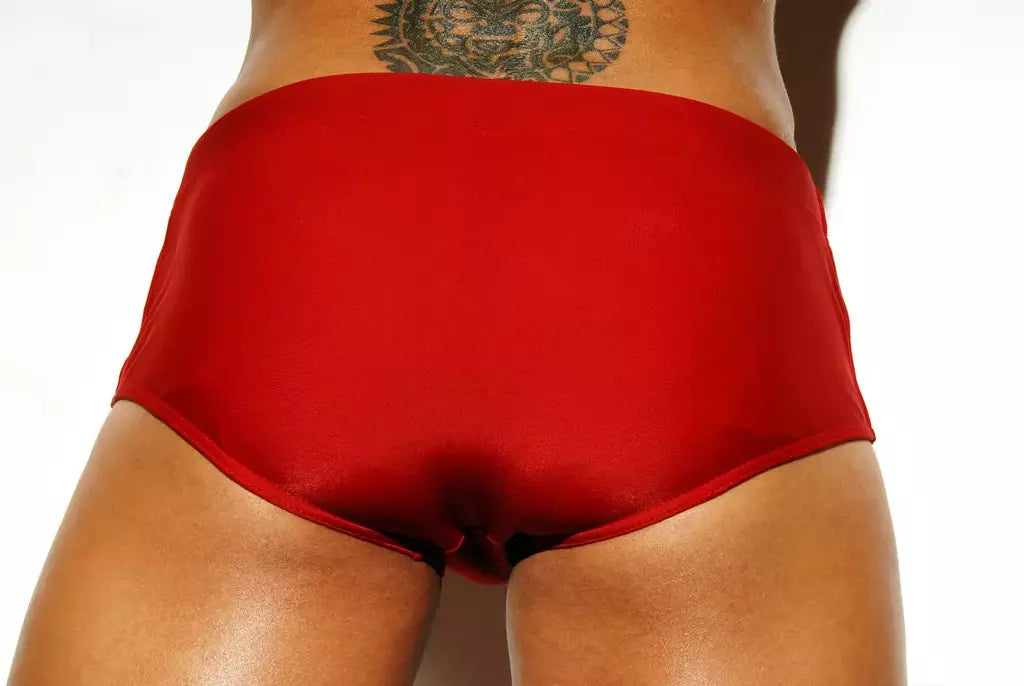 Red Workout Traditional Swim Briefs