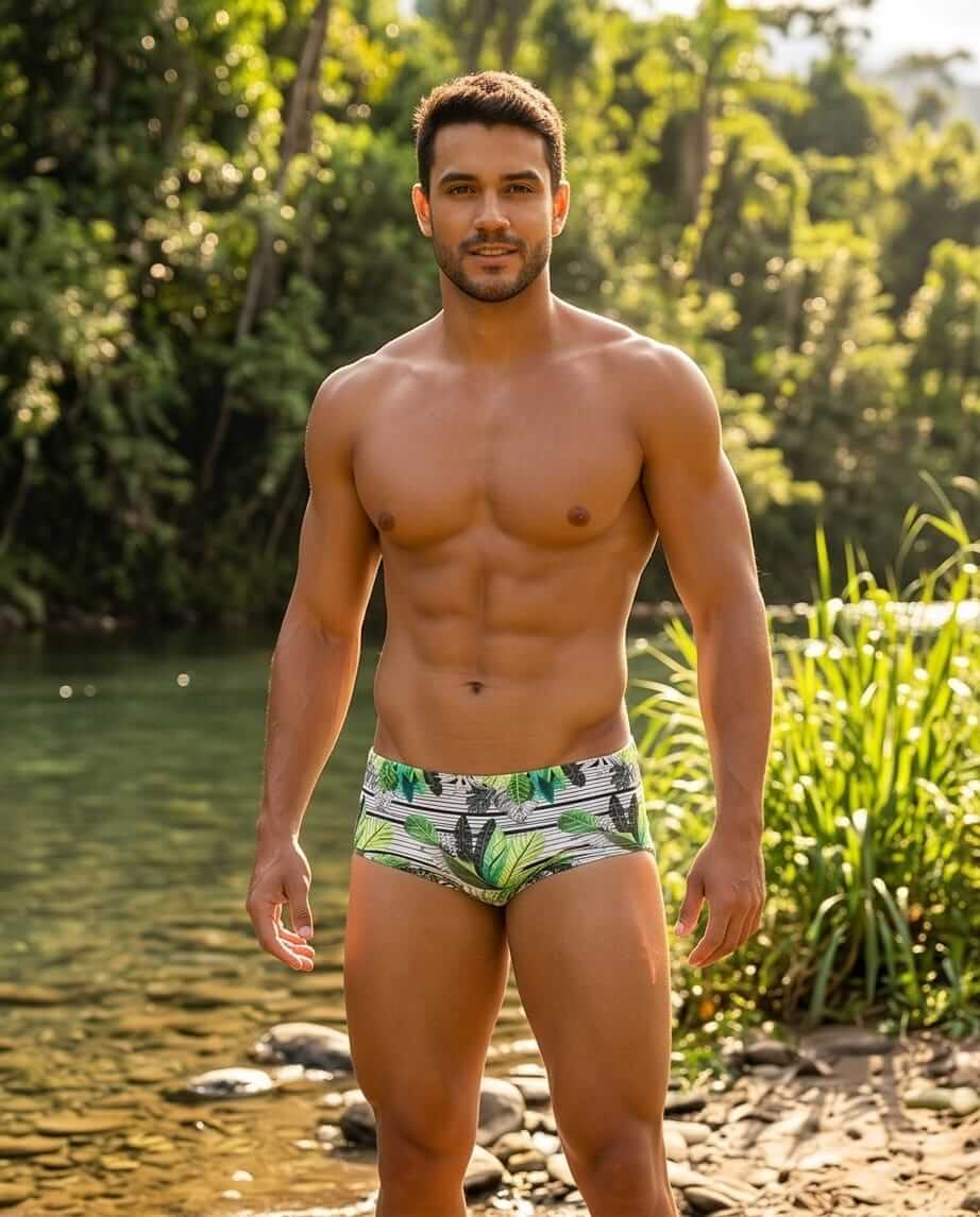 Floral Classic Swim Briefs 13 cm side - Aberbeach