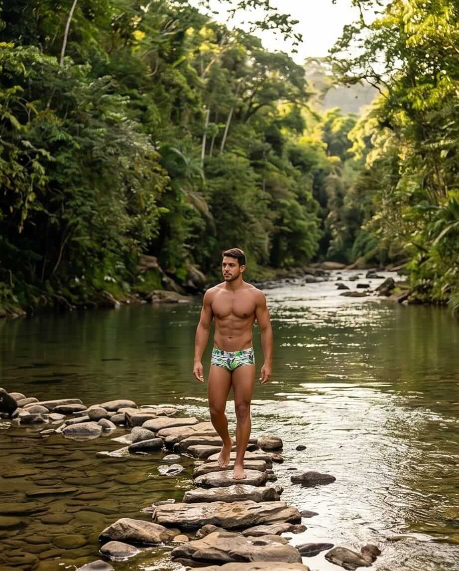 Floral Classic Swim Briefs 13 cm side - Aberbeach