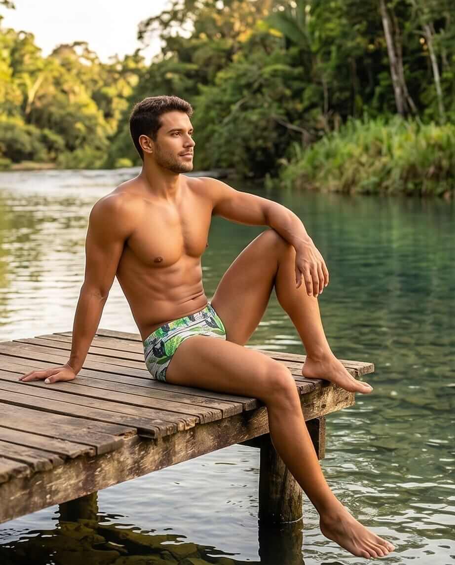 Floral Classic Swim Briefs 13 cm side - Aberbeach