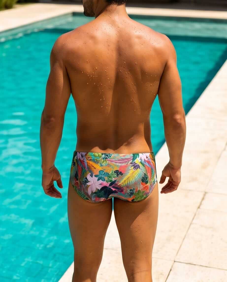 Floral colorful Swim brief 6 cm side - Aberbeach