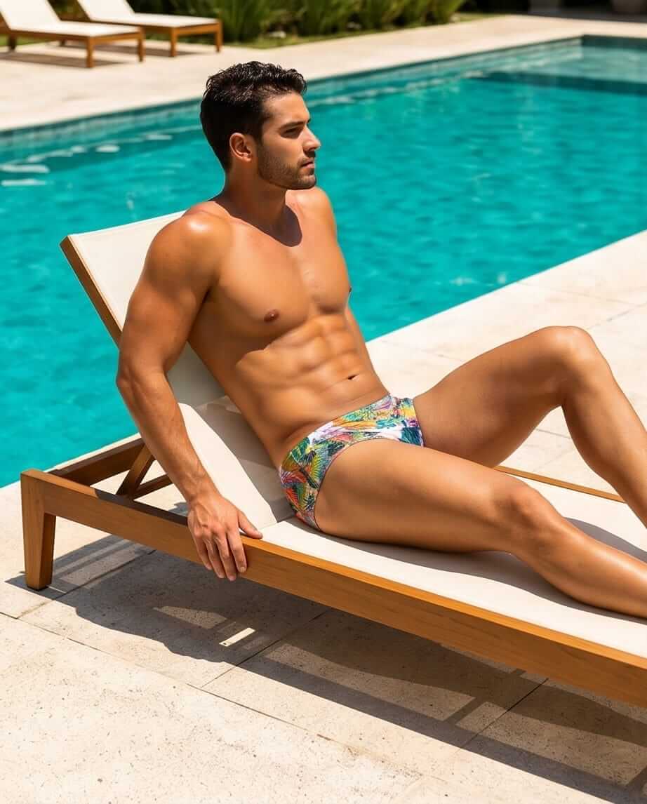 Floral colorful Swim brief 6 cm side - Aberbeach