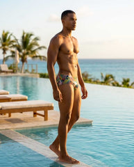 Floral colorful Swim brief 6 cm side - Aberbeach