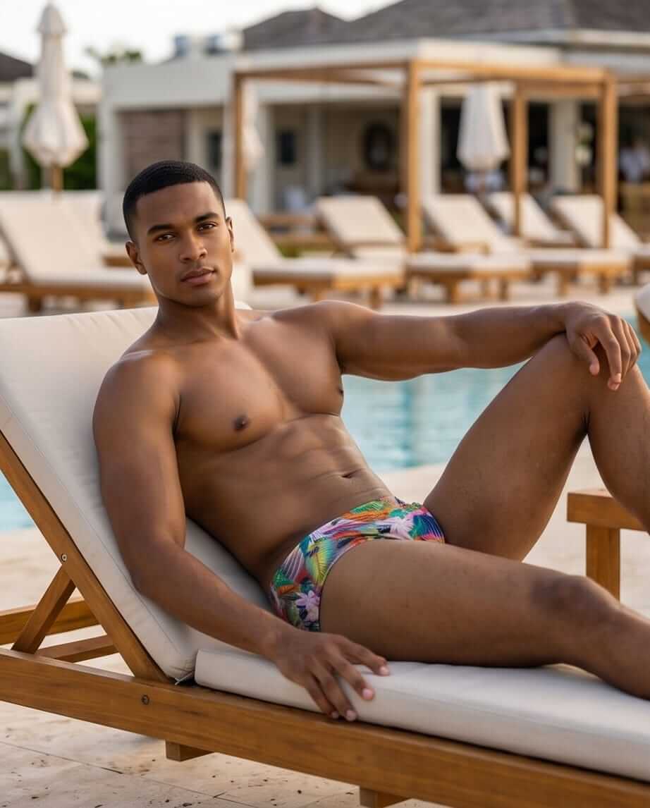 Floral colorful Swim brief 6 cm side - Aberbeach